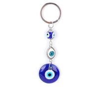 Llavero de Ojos Azules Turcos, Cuentas de Vidrio de Aleación, Llavero con Adorno de Mal de Ojo para Decoración de Bolsos, Buenos Regalos, 4.7 X 1.2 In Botelleros