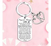 Llavero de oración para matrimonio, regalo de bendición para parejas de | Llavero de oración para matrimonio para esposa, marido, regalo del día de San Valentín, llavero de bendición de matrimonio