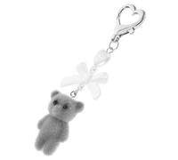 Llavero de Oso 3D de Resina y Metal, Blanco, 10x3,2x1,7cm | Dije Bonito y Ligero, Identificación Rápida, Adecuado para Bolso, Mochila y Campus Escolar