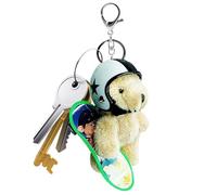 Llavero De Oso De Peluche - Charm De Animal Con Casco, Elegante Mini Colgante, Accesorio De Peluche, Creativo Compacto | Aspecto Atractivo Con Un Carácter Divertido, Ideal Para Bolso, Mochila,