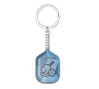 Llavero de paleta | Llavero único para raqueta de pickleball, llavero decorativo para raqueta de pickleball para hombres y mujeres, llavero con dije, azul, Refer to description