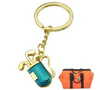 Llavero de palo de golf, llavero mini palo de golf - Llavero con colgante de,Decoración de mochila llavero de aleación de zinc 2D con simulación 2D, regalos de Navidad de cumpleaños, Oro Azul, Fare