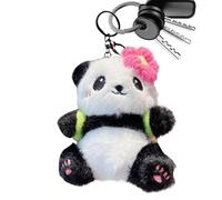 Llavero De Panda De Peluche - Colgante De Muñeca Suave De 4,33 X 3,54 Pulgadas, Dije De De Animal Portátil, Accesorio para Bolso con Figura De Peluche Pequeña | Coleccionistas Recuerdo Regalo D