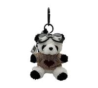Llavero de panda HeOTER adorable llavero de oso volador colgante para bolsas y llaves, llavero de panda decoración de animales