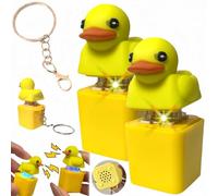 Llavero de Pato, Juguete Antiestrés con Sonidos de Graznido y Luces de Colores, Recargable, Regalo con Botón, Alivia el Estrés y Pasa el Tiempo