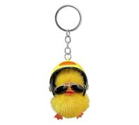 llavero de pato, llavero de pato amarillo, llavero de pato , accesorios de pato elegantes, adornos únicos para bolso de llavero, elegante mochila peluda, Little Yellow Duck (Helmet