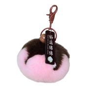 Llavero de pelo de liebre de imitación suave y lujoso, a la moda, adorno colgante para mujeres y hombres, llavero de pelo sintético, Color 3