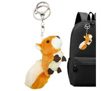 Llavero de peluche ardilla, animal de peluche ardilla | Colgante para bolso de ardilla de 10 cm, lindo colgante para mochila, juguete ardilla marrón, llavero de peluche para niña, B, 3,94x1,57x2,36