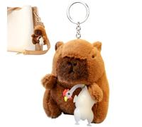 Llavero de peluche Capybara, llavero Capybara, lindo colgante de animales con colgante para niña, niño, escuela, regalos de San Valentín, Pascua Navidad, Colgar pollo asado que cambia de color, Se