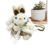 Llavero de peluche con conejo - Accesorio para llaves con forma de animal de 20,8 cm - Charm para bolsos con ropa desmontable y diseño | Para coche, mochila, bolso, cartera, carpeta, bolso de mano