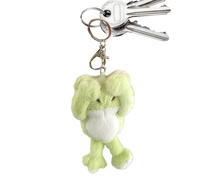 Llavero de peluche con diseño de rana de dibujos animados, para bolso de mano, mochila suave y portátil para cumpleaños, Light Green, riferimento alla descrizione