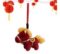 Llavero de peluche corto de 12 cm con diseño de caballo del año 2026, símbolo del zodiaco chino para mochila, espejo de coche, regalo de Año Nuevo