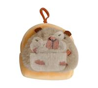 Llavero de peluche de capibara, colgante de peluche con memoria de cable de mago, mini billetera suave | bolsa de anillo de llave animal manual, portamonedas de bolsillo, lindo accesorio para bolso, R