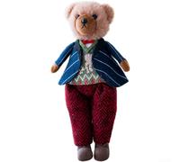 Llavero de peluche de oso para pareja, lindo oso de dibujos animados de princesa y caballero, tela suave, accesorio decorativo para Navidad, 19 x 9 cm, para todas las edades (oso caballero)