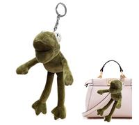 Llavero de peluche de rana relleno, adorno de peluche, colgante de llavero | No se decolora, suave y respetuoso con la piel, llavero para coche, Plush Long-legged Frog-green, Siehe Beschreibung