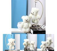 Llavero de peluche dulce Blush Teddy de 12 cm, oso de peluche corto y suave