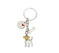 Llavero de perro BbearT®, llavero de metal, diseño de perro pequeño y lindo perro (Jack Russell -A)