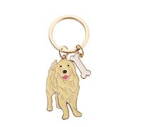 Llavero de perro con cadena, llavero de metal de 10 cm con diseño de perro adorable, llavero, llavero con dije para bolso, mejor regalo de cumpleaños (Golden Retriever)