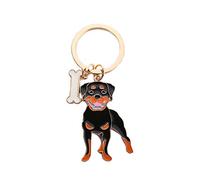 Llavero de perro con cadena, llavero de metal de 10 cm con diseño de Rottweiler, llavero, llavero con dije de bolso, mejor regalo de cumpleaños