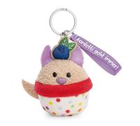 Llavero de perro cupcake confeti va siempre, 7 cm, color beige, versátil colgante de peluche, con mensaje en elegante cinta de satén, para ti o tus personas favoritas | 62863