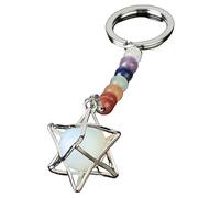 Llavero De Piedra De Ópalo Natural, Colgante De Medallón De Merkaba, Llavero De Motocicleta, Llavero De Cristal Curativo Con Piedras Preciosas De Chakra, Llavero Para Mujeres Y Hombres, Regalo De