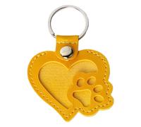 Llavero De Piel - Puerta Conmemorativa Personalizada Para Mascotas, Colgante Recuerdo De Piel De Mascotas De 8 Cm, Organizador De Colgantes De Memoria, Accesorio Para Bolso C, amarillo, Fare