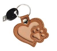 Llavero De Piel - Puerta Conmemorativa Personalizada Para Mascotas, Colgante Recuerdo De Piel De Mascotas De 8 Cm, Organizador De Colgantes De Memoria, Accesorio Para Bolso C, marrón oscuro, Fare