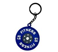 Llavero de Placa de Peso de Silicona para Gimnasio Fitness - Diseño de Barra con Pesas - Colores Variados - Ideal para Entusiastas del Fitness, azul, Taille unique