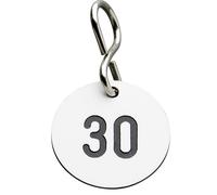 Llavero de plástico C+P, con gancho en S, Ø 30 mm