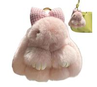 Llavero de Plush - Cute Bunny Bag Charm, Soft Stuffed Animal Key Ring with Decorative Pendant, Lightweight Carry Accessory Holder, ideal para bolso de la bolsa de la bolsa de la decoración del regalo