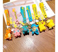 LLavero de Pokémon, colgante por lotes, llavero de Pokémon, bonito bolso de muñeca de Pikachu, colgante de coche para cumpleaños, regalo para niños, juguetes, amuleto de calabaza a granel B259-2