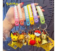 LLavero de Pokémon genuino Pikachu Eevee Pichu Mimikyu Togedemaru figura de acción de Anime de PVC juguete para niños llavero colgante regalo de cumpleaños Chef Pikachu