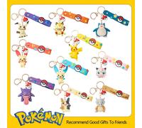 LLavero de Pokemon Meowth Pikachu genuino, Gengar Plusle Snorlax Mimikyu, figura de acción de Anime, llavero de juguete, colgante con fragancia, regalo Jigglypuff 5.5cm