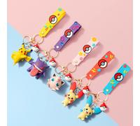 LLavero de Pokemon Pikachu genuino, Gengar Meowth Cubone Jigglypuff Snorlax, figura de acción de Anime, llavero de juguete, colgante con fragancia, regalo 5.5cm Plusle