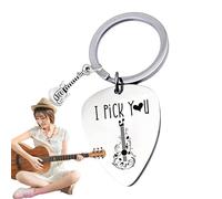 Llavero de púa de guitarra, con texto en inglés "I Pick You" grabado para principiantes, suministros de guitarra para guitarristas, hombres, amantes de la guitarra y mujeres
