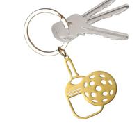Llavero de raqueta de pickleball, colgante de de acero inoxidable, pequeño llavero de pickleball, accesorio temático deportivo duradero para bolso, bolso, llaves y decoración coleccionable, D