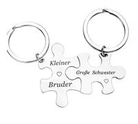 Llavero de regalo para hermana mayor, hermano pequeño, regalo divertido para hombres y mujeres, mejor amigo, regalo de cumpleaños, plata, M