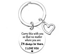 Llavero de regalo para mujeres y hombres, con texto en inglés "I Love You", llavero de San Valentín para él, ella, novio, marido, novia, esposa, regalos de aniversario, plata, talla única
