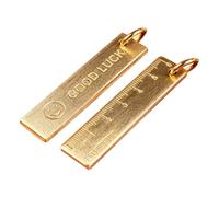 Llavero de regla de metal de latón - 65 mm, mini regla recta dorada con agujero para colgar, material duradero y marcas de precisión, diseño multifuncional para dibujo, ingeniería, uso de oficina y