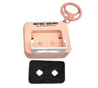 Llavero de reproductor de casete, diseño portátil, 1 colgante de música retro, adorno de bolsa para jugar, estilo retro, para niños, adolescentes, adultos, estudiantes, amantes de la música, rosa