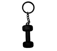 Llavero de resina epoxi, con diseño de letra de mancuerna, para gimnasio, para entusiastas del fitness, para los amantes del gimnasio, para Año Nuevo (negro, talla única)