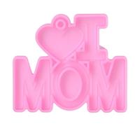 Llavero de resina epoxi con texto en inglés "I Love Mom Dad" para Acción de Gracias, Día de la Madre, Día del Padre, hecho a mano, moldes de resina de silicona, rectángulo grande