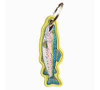 Llavero de salmón de trucha y salmón colorido de poliéster para mochilas de hombre, divertido accesorio de regalo temático de pesca, diseño unisex con colores mezclados vibrantes, organizador de