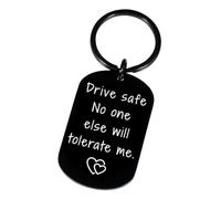 Llavero de San Valentín para hombre - Drive Safe Llavero "I Need You Here With Me" Llavero de San Valentín Colgante Accesorios de Ropa Novio Marido, b, Siehe Beschreibung