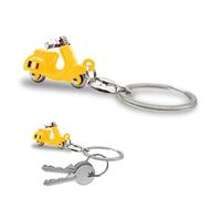 Llavero de scooter italiano 3D - Diseño realista con manillar articulado - Bandera italiana en la cadera - Metal resistente - Idea regalo hombre mujer - Accesorio para coche, moto y mochila, amarillo,