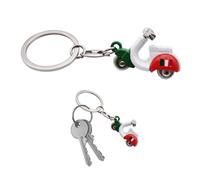 Llavero de scooter italiano 3D - Diseño realista con manillar articulado - Bandera italiana en la cadera - Metal resistente - Idea regalo hombre mujer - Accesorio para coche, moto y mochila, Tricolor,