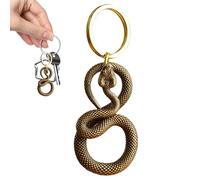 Llavero de serpiente - Llavero de serpiente de 5 cm | Estilo chino dorado retro cobre - Llavero de coche Sabiduría espiritual Regalo Decoración del hogar - Llavero con dije llavero con llavero de