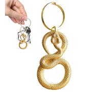 Llavero de serpiente - Llavero de serpiente de 5 cm | Estilo chino dorado retro cobre - Llavero de coche Sabiduría espiritual Regalo Decoración del hogar - Llavero con dije llavero con llavero de tono