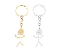 Llavero de Stickman, 2 Pcs Funny Smiley Face Figurine Llavero de Lengua de Signos Dedo Lindo Llavero de Llavero