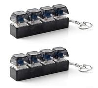 Llavero de teclado con luz RGB con cuatro teclas que se pueden hacer clic, diseñado para la regulación sensorial durante el trabajo, el estudio o el tiempo (C)